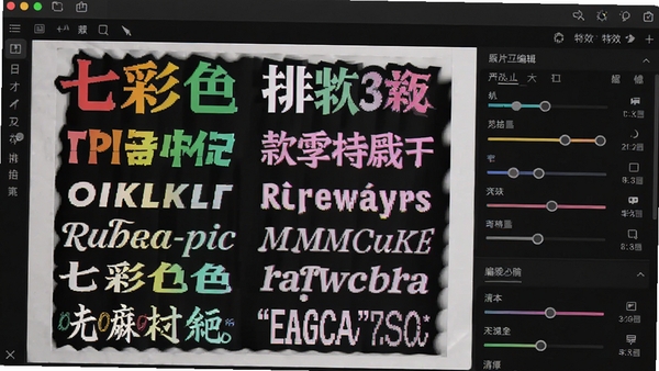 �߲�ɫͼƬ�Ű湤��������Ч�༭���棬չʾ����������ʽ����Ч��������