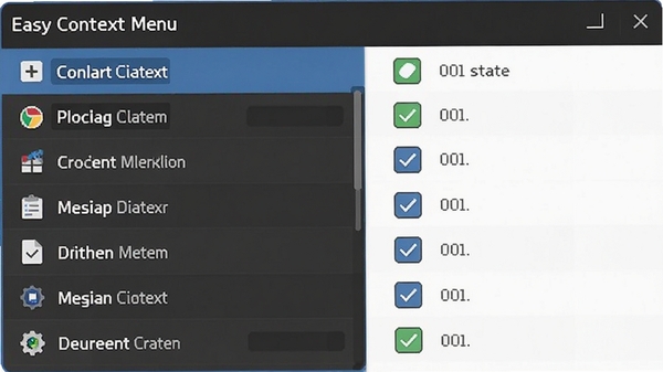 Easy Context Menu����ѡ����棬���Ϊ�����б����Ҳ�Ϊ��ѡ״̬������������