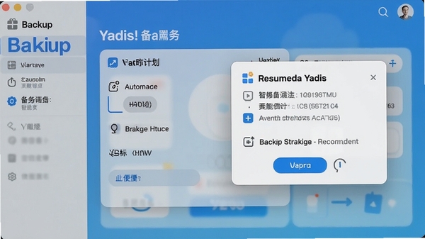 Yadis! Backup���ܱ������ý��棬չʾ��ʱ�ƻ�ѡ��ͱ��ݲ����Ƽ��������������������ͻ���Զ���������