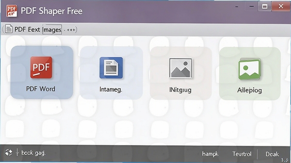 PDF Shaper Free转换功能界面,显示PDF转Word、图片等选项,界面友好