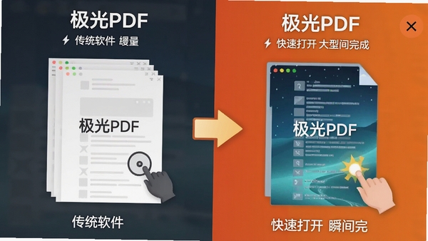 ����PDF���ٴ򿪴���PDF�ĵ��ĶԱ�ʾ��ͼ�����Ϊ��ͳ�������ػ������Ҳ�Ϊ����PDF˲����ɣ�ǿ���ٶ�����