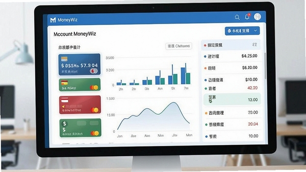 MoneyWiz�����Ķ��˻��������棬չʾ���п������ÿ����ֽ�Ȳ�ͬ�˻������ͼ���ͽ����б������������ִ�����ɫ��Ϊ��