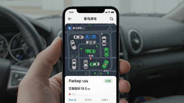 ����ͣ��APP����չʾ���ֻ���Ļ��ʾ����ͣ������ͼ�Ϳ��г�λ����������ִ����