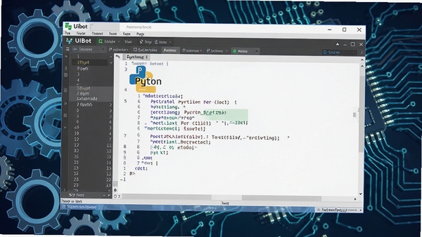 UiBot��������չʾ����༭��������Python�ű�Ƭ�Σ������г��ֺ͵�·Ԫ�أ����ֿ���չ�ԡ�