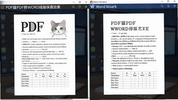 PDFèPDFתWORD�Ű汣��Ч����ԭʼPDF��ת����Word���ŶԱȣ�����������һ�£�����Ϊ������Ļ�������������������Ʊ�ʶ��
