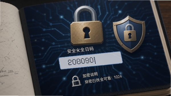 我的日记本密码锁设置界面,显示密码输入框与加密说明,背景有锁形图标与盾牌元素,强调安全可靠