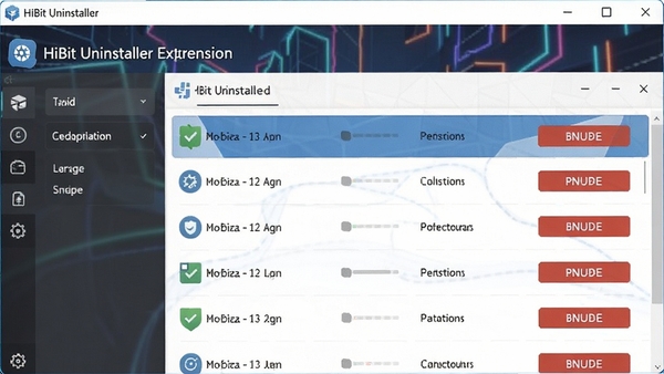 HiBit Uninstaller�������չ�������棬չʾ����б��ͽ��ð�ť