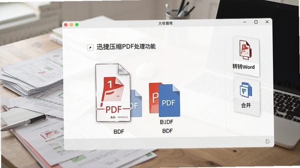 Ѹ��ѹ��PDF�������ܽ��棬չʾPDF�ļ�ѹ��ǰ���С�Աȣ��Լ�PDFתWord���ϲ��Ȳ���ѡ�����ɾ�����������Ϊ�칫�����ϰڷŵ�ֽ���ĵ��ͱʼǱ�����