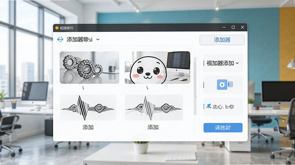 ��Ƶˮӡ���������������棬չʾ���Ĳ������Ͷ���ˮӡ���ӹ��ܣ�����Ϊ�ִ��칫������ɫ����������������Ԫ�ز��ֺ�����ͻ�����������Ժ�רҵ�ԡ�