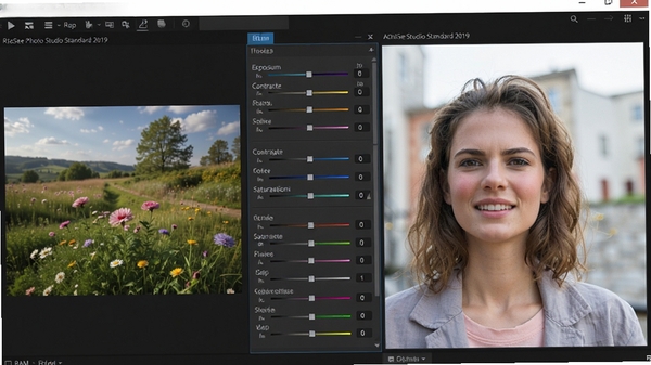 һ��չʾACDSee Photo Studio Standard 2019����RAW��ʽ��Ƭ��ɫ�����Ľ��棬�����ʾԭʼͼƬ���Ҳ���ʾ�������Ч�������������ع⡢�Աȶȡ����Ͷȵȵ��ڻ��飬ɫ�����ޣ�ϸ�ڷḻ