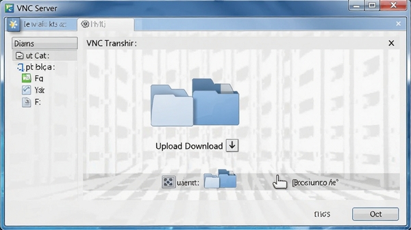 VNC Server�ļ����书�ܽ��棬չʾ��קʽ�ļ��ϴ����ز���