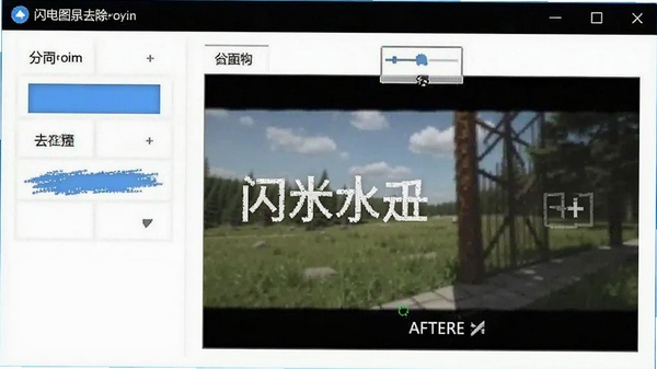 闪电图片水印去除软件主界面截图,展示简洁操作面板和示例图片去水印前后对比效果