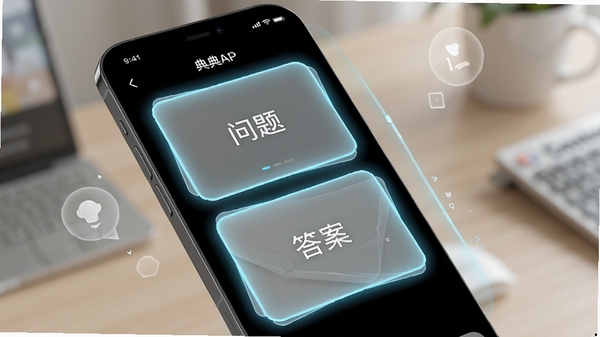 �ֻ���Ļ��д����ʾ���APP�����ܱ��н��棬��Ƭʽ���֣����������⣬�����Ǵ𰸣���Ƭ��Ե�е���ɫ�Ĺ�Ч�������黯��ͻ��APP�Ľ��������С�