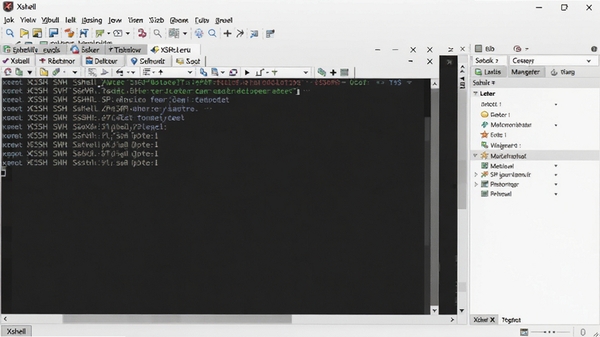 һ��Xshell�����������ͼ��չʾ���SSH�Ự��ǩҳ����ɫ�����ն˴��ںͻỰ���������������������רҵ