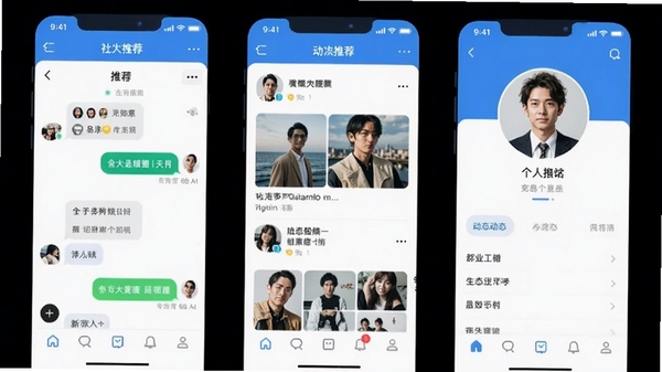 �е��罻APP����չʾͼ���������촰�ڡ���̬�Ƽ���������ҳ�Ⱥ��Ĺ���ģ�飬������ʱ���ִ���ɫ�����졣