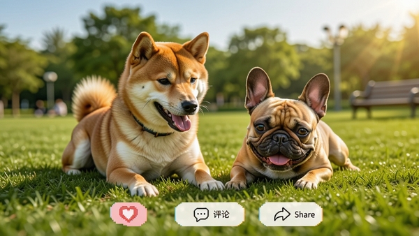 VOOCOOε���ȳ�����ҳ�棬չʾһֻ��Ȯ��һֻ�����ڹ�԰��ƺ����ˣ����Ƭ���·��а��ġ����ۡ�������ť������Ϊ�������ĵĻ��ⳡ����
