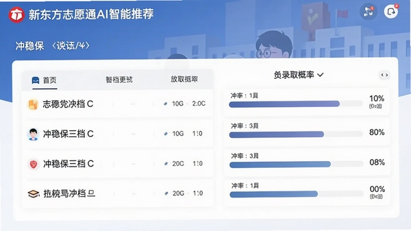 �¶���־ԸͨAI�����Ƽ�ҳ�棬չʾ���ȱ�����ԺУ�б���¼ȡ����������Ƽ������