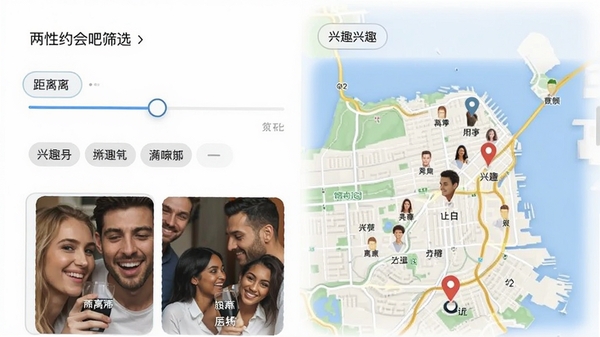 ����Լ���ɸѡ���ܽ��棬���뻬��������Ȥ��ǩɸѡ����ͼģʽ��ʾ�����û�