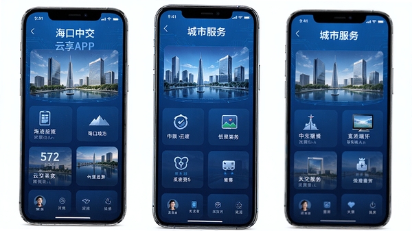 �����н�����APP�����ͼ��չʾ���з�����ģ�飬��ɫ�Ƽ��з���ֻ�UI��ƣ�������Ⱦ
