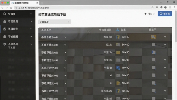 ������ľ�淶�������ع���ҳ�棬��ʾ�����ع淶�б�