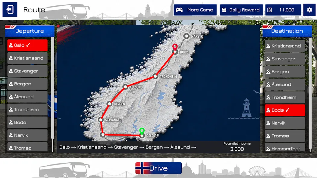Ų����ʿģ�������İ�(Norway Bus Simulator)��ͼ