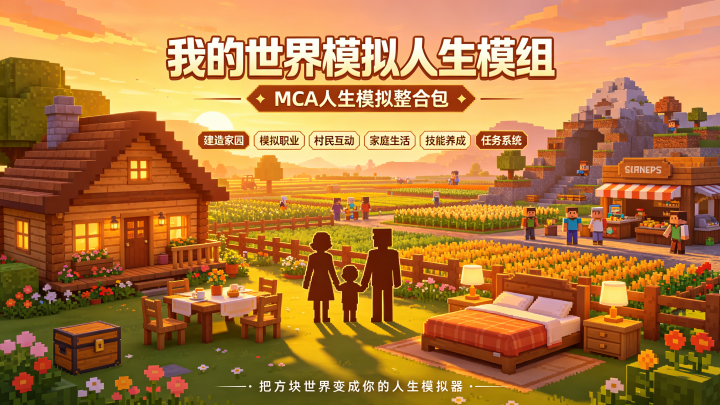 我的世界模拟人生模组-MCA人生模拟整合包 我的世界模拟人生模组-MCA人生模拟整合包