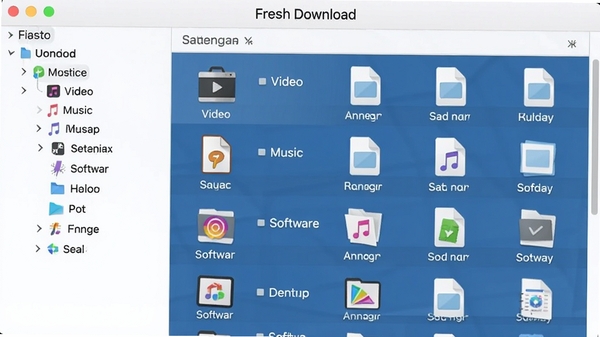 Fresh Download�ļ�����������棬���Ϊ��Ƶ�����֡������ȷ�����״ͼ���Ҳ�Ϊ��Ӧ�ļ��б���ͼ�������ɱ�