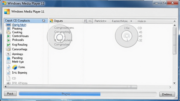Windows Media Player 11��¼CD���ܽ��棬��ʾ�ļ��б��Ϳ�¼��������������ֱ��