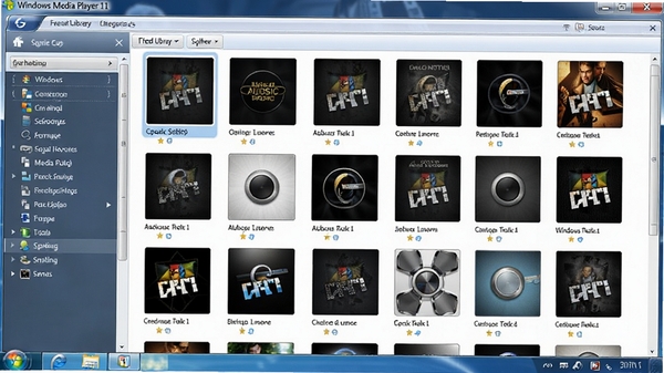 Windows Media Player 11ý������չʾ���棬��ʾר����������Ͳ����ɸѡѡ�������������