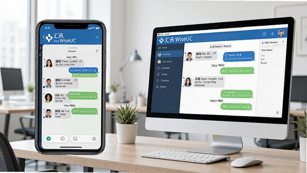��ѶWiseUC��ҵ��ʱͨѶƽ̨���ն�ͬ��չʾ���ֻ������ͬʱ��ʾ��ͬ�������