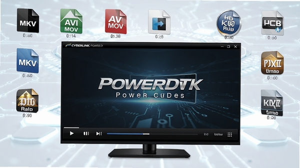 CyberLink PowerDVD��ʽ������չʾ����Ļ�����ж�����Ƶ�ļ�ͼ�꣬����MKV��AVI��MOV�ȣ�����Ϊ�����������棬����Ϊ��������ĿƼ�����ơ�