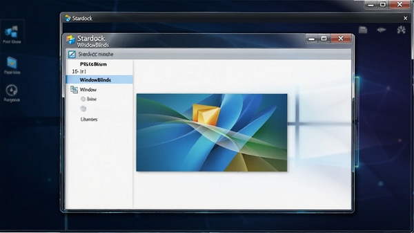 Stardock WindowBlinds �����������ͼ��չʾ������ Windows ����Ƥ�����ִ���Լ���ɫ��������ͼ������������Ϊ��ɫ���䣬ͻ�Դ��ڱ߿�ͱ�������ϸ���ʸУ����廭��רҵ�Ҹ��пƼ���