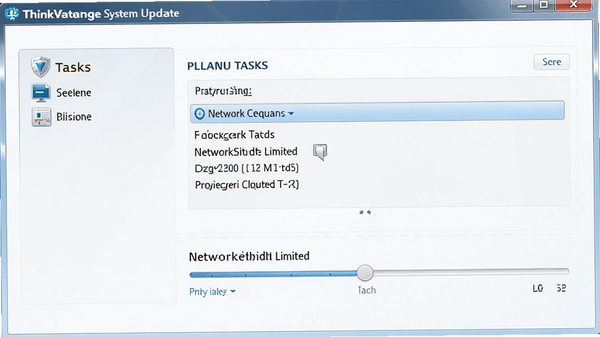 ThinkVantage System Update���ý��棬��ʾ�ƻ�����ѡ�������������ƻ��飬ǳɫ�������������򻮷�����