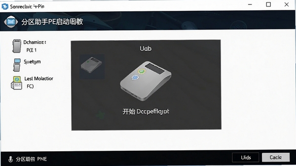 分区助手PE启动盘制作界面,选择U盘并开始制作
