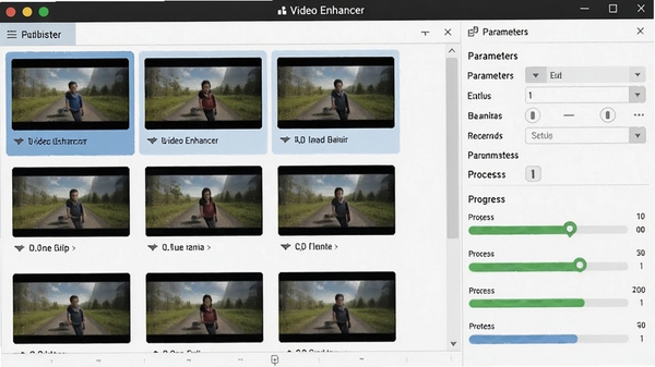 Video Enhancer �����������棬��ʾ�����Ƶ�ļ��ڶ����еȴ��������������������������������ʾ����״̬������Ϊ���������������档