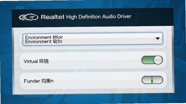 Realtek High Definition Audio Driver��Ƶ��ǿ���ܽ����ͼ������������Ч�����˵������⻷�ƿ��ء���Ⱦ��⿪�أ�����Ƽ���ǿ������Ϊ��ɫ���䡣