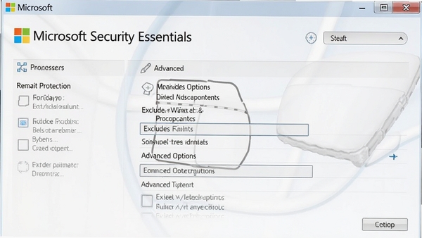 Microsoft Security Essentials���ý��棬չʾʵʱ�������ų����ú͸߼�ѡ��������������������
