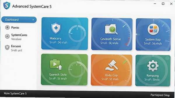 Advanced SystemCare 5�������ͼ��չʾ����������Ǳ��̺͸����Ż�����ģ�飬ɫ��������ͼ�꾫��