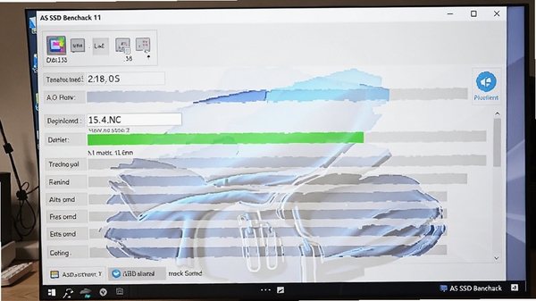 һ��AS SSD Benchmark������Windows 11ϵͳ�����в��Ե�ʵ����Ƭ��������Ļ��ʾ���Խ��ȣ�����Ϊ���棬��������������������������ɼ�