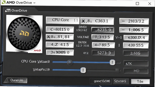 ��Ƶ���� AMD OverDriveƵ�ʵ��ڽ��棬��ʾCPU���ı�Ƶ���ѹ����