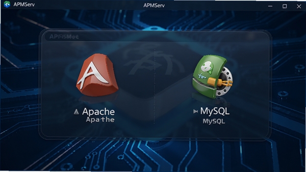 APMServ���������ͼ��չʾһ������Apache��MySQL�ļ�������壬����Ϊ�ִ��Ƽ��е�����ɫ����ͼ���������������沼������󷽣�ͻ���������רҵ�У�8K��������Ⱦ