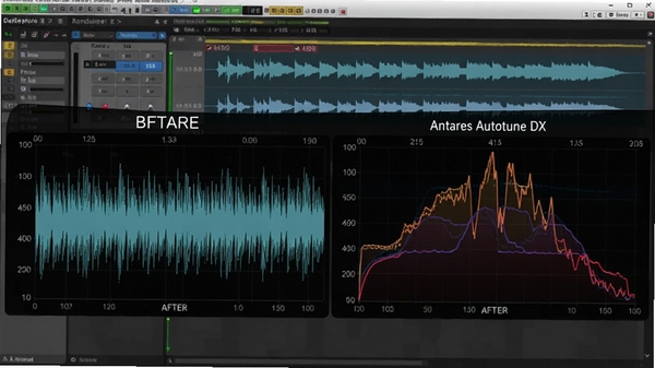 Antares Autotune DXʵʱ��������Ч��ͼ���������������߶Աȣ���ʾ����ǰ��Ĳ��죬����Ϊ��Ƶ����վ��������
