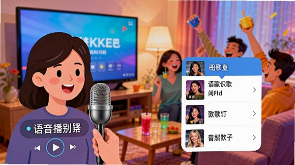 ������貥��������ʶ����ʾ��ͼ��չʾ�û�������˷�˵��������ʵʱ��ʾʶ�����ֲ�����ƥ������б�������Ϊ��ͥKTV�ۻ᳡����ɫ�ʻ���