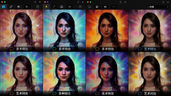 友锋图像处理系统滤镜特效展示,多种艺术效果对比,画面绚丽多彩
