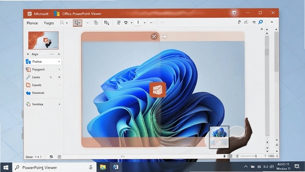 Microsoft Office PowerPoint Viewer �� Windows 11 ϵͳ�����У�������ϵͳ����ںϣ�չʾ���������л��õ�Ƭ��