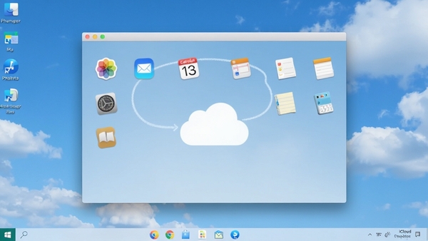 һ��չʾiCloud���԰������Windows�������еĽ�ͼ��������������ƣ�������������ͼ�������Ƭ���ʼ�������������¼�ȣ�����ɫ��������ͣ�ͻ���ƶ�ͬ���ĸ���