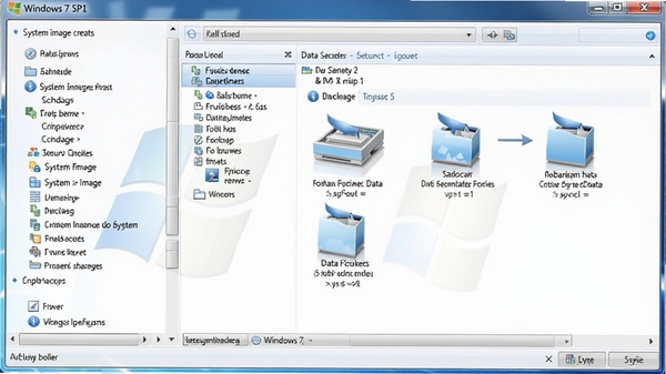 Windows 7 SP1�ı��ݻ�ԭ���棬���˵�չ��ϵͳ���񴴽�ѡ��Ҳ���ʾӲ�̷���ͼ����ͻ�����ݰ�ȫ���������