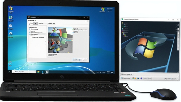 һ̨�ʼǱ�����ͨ��Զ���������������������Ļ����ʾWindows 7 SP1��RemoteFX���ý��棬�����������ӳ٣���Χ��������3Dͼ����Ⱦ