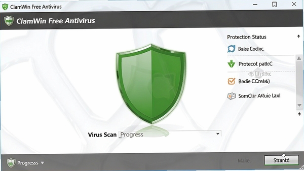 ClamWin Free Antivirus�������ͼ��չʾ����ɨ����������״̬����������������ɫ����ͼ����Ŀ