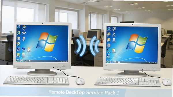 Windows 7 Service Pack 1Զ����������ʾ��ͼ����ʾ��̨����ͨ�������ź����ӣ���Ļ��������ͼ�꣬����Ϊ�칫�һ���